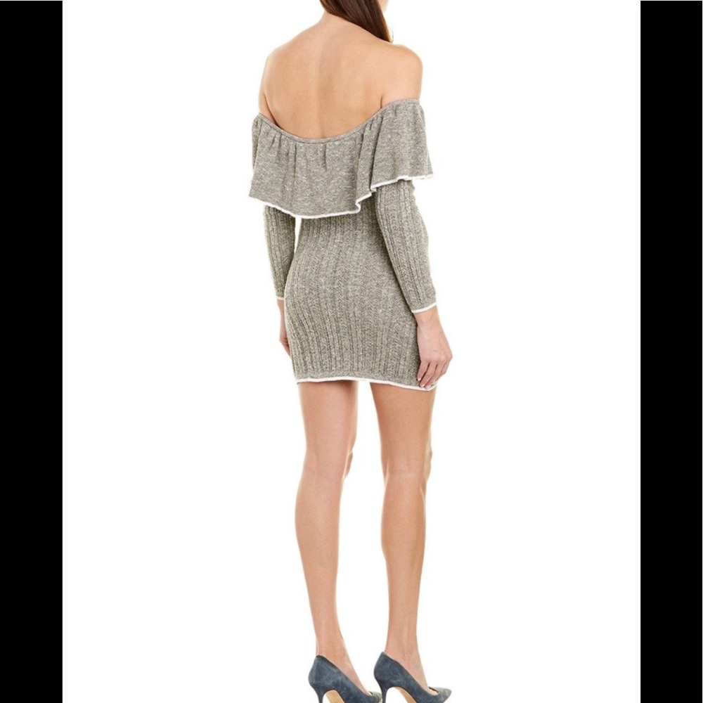 Tularosa Allison off the shoulder cable knit crochet sweater dress XS Gray NWT - Picture 2 of 10